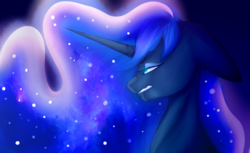 Size: 3500x2135 | Tagged: safe, artist:micky-ann, artist:thunderstorm210, princess luna, g4, collaboration, female, floppy ears, frown, gritted teeth, high res, nose wrinkle, solo, wavy mouth