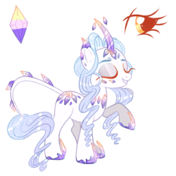 Size: 1000x1000 | Tagged: safe, artist:peachesandcreamated, oc, oc only, original species, crystalline, female, mare, simple background, solo, transparent background
