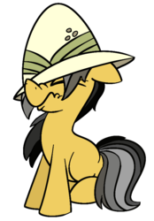 Size: 546x783 | Tagged: safe, artist:cowsrtasty, daring do, g4, cute, daring dorable, female, filly, filly daring do, hat, pith helmet, scrunchy face, simple background, sitting, solo, transparent background, younger