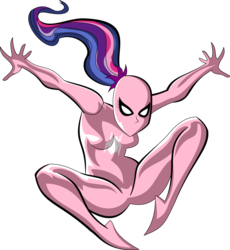 Size: 1280x1393 | Tagged: safe, artist:mad-54, sci-twi, twilight sparkle, equestria girls, g4, commission, female, male, marvel, marvel comics, simple background, solo, spider-girl, spider-man, transparent background