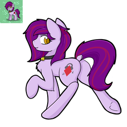 Size: 2000x2000 | Tagged: safe, artist:billysan727, oc, oc only, oc:mystic blare, earth pony, pony, pony town, bell, bell collar, butt, chest fluff, collar, dock, femboy, high res, makeup, male, plot, solo