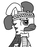 Size: 640x600 | Tagged: safe, artist:ficficponyfic, oc, oc only, oc:nishan, pony, zebra, colt quest, adult, belt, bone, clothes, female, guide, headband, inventory, list, mare, monochrome, smiling, solo, story included, talking