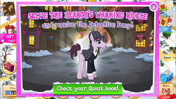 Size: 1334x750 | Tagged: safe, gameloft, screencap, natural deduction, pony, g4, detective, detective pony, introduction card, ios, iphone, sherlock holmes, solo