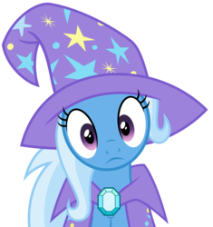Size: 5624x5994 | Tagged: safe, artist:anonshy, derpibooru exclusive, trixie, pony, unicorn, g4, .svg available, absurd resolution, clothes, cute, diatrixes, female, frown, head tilt, looking at you, mare, simple background, solo, transparent background, trixie's cape, trixie's hat, vector, wide eyes