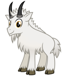 Size: 2600x3000 | Tagged: safe, artist:cheezedoodle96, oc, oc only, oc:goaty mcgoatface, goat, g4, .svg available, cloven hooves, high res, looking at you, simple background, smiling, solo, svg, transparent background, vector
