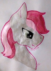 Size: 1024x1419 | Tagged: safe, artist:anxiouslilnerd, roseluck, pony, g4, female, pearlescent, shiny, solo, traditional art, watercolor painting