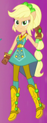 Size: 290x744 | Tagged: safe, screencap, applejack, human, equestria girls, g4, my little pony equestria girls: legend of everfree, boots, clothes, cowboy boots, cropped, crystal guardian, female, fist, freckles, gloves, high heel boots, ponied up, shoes, solo