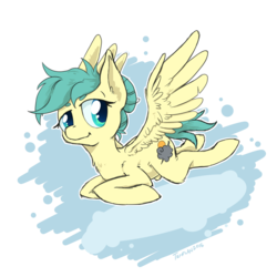 Size: 900x900 | Tagged: safe, artist:tehflah, oc, oc only, oc:venti via, pegasus, pony, beanbrows, eyebrows, flying, simple background, solo, transparent background