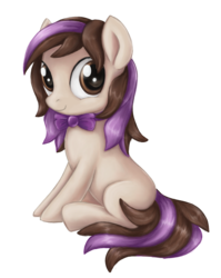 Size: 1144x1434 | Tagged: safe, artist:thebowtieone, oc, oc only, oc:bowtie, earth pony, pony, blank flank, bowtie, female, filly, no eyelashes, simple background, sitting, solo, transparent background, younger