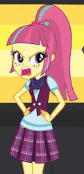 Size: 128x265 | Tagged: safe, screencap, sour sweet, equestria girls, g4, my little pony equestria girls: friendship games, animated, cropped, female, gif, ponytail, solo