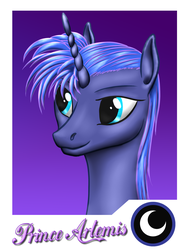 Size: 2448x3264 | Tagged: safe, artist:vasillium, princess luna, pony, g4, high res, prince artemis, rule 63, solo