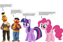 Size: 1489x991 | Tagged: safe, artist:darthraner83, pinkie pie, twilight sparkle, alicorn, pony, g4, bert, crossover, ernie, sesame street, simple background, transparent background, twilight sparkle (alicorn)