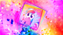 Size: 3840x2160 | Tagged: safe, artist:pink1ejack, artist:spntax, edit, rainbow dash, pegasus, pony, g4, color porn, cute, dashabetes, female, high res, mare, mouth hold, saddle bag, solo, vector, wallpaper, wallpaper edit