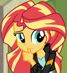 Size: 974x1049 | Tagged: safe, screencap, sunset shimmer, equestria girls, g4, my little pony equestria girls: friendship games, cropped, female, nail biting, solo