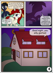 Size: 4000x5500 | Tagged: safe, artist:pananovich, oc, oc only, oc:shadowmoon, oc:silver draw, pegasus, pony, unicorn, comic:the cutie and the beast, absurd resolution, comic, dialogue, engrish, house, shadraw