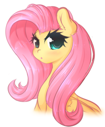 Size: 1280x1549 | Tagged: safe, artist:fluffymaiden, fluttershy, pony, g4, blushing, bust, cute, eyelashes, female, looking at you, open mouth, portrait, shyabetes, simple background, solo, white background