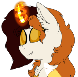 Size: 1614x1590 | Tagged: safe, artist:brokensilence, oc, oc only, oc:mira songheart, pony, waspling, fire magic, ponysona, scrunchy face, solo