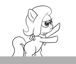 Size: 644x544 | Tagged: safe, artist:saria the frost mage, oc, oc only, oc:emerald jewel, earth pony, pony, colt quest, angry, bandana, blank flank, child, colt, foal, frown, male, monochrome, solo, wip