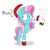 Size: 1500x1500 | Tagged: safe, artist:browwning, minty, pony, g3, christmas, clothes, cute, female, g3betes, hat, mintabetes, mismatched socks, santa hat, simple background, smiling, socks, solo, striped socks, that pony sure does love socks, white background