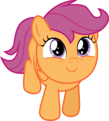 Size: 3827x4268 | Tagged: safe, artist:tomfraggle, scootaloo, pony, g4, the fault in our cutie marks, absurd resolution, cute, cutealoo, female, looking up, simple background, smiling, solo, transparent background, vector