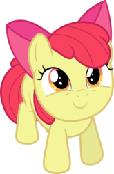 Size: 3114x4721 | Tagged: safe, artist:tomfraggle, apple bloom, earth pony, pony, g4, the fault in our cutie marks, adorabloom, cute, female, filly, foal, high res, looking up, simple background, smiling, solo, transparent background, vector