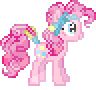 Size: 96x90 | Tagged: safe, artist:botchan-mlp, pinkie pie, crystal pony, pony, g4, crystallized, desktop ponies, female, gif, non-animated gif, pixel art, simple background, solo, sprite, transparent background