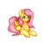 Size: 1024x1024 | Tagged: safe, artist:jazzerix, fluttershy, pony, g4, chest fluff, female, prone, simple background, smiling, solo, transparent background, unshorn fetlocks