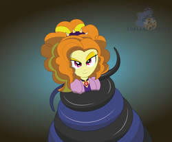 Size: 3591x2978 | Tagged: safe, artist:lunahazacookie, adagio dazzle, equestria girls, g4, adorabolical, adoraevil, adoragio, coils, cute, female, high res, looking at you, signature, solo, tentacles