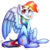 Size: 3000x3000 | Tagged: safe, artist:kyaokay, artist:micky-ann, rainbow dash, pony, g4, blushing, collaboration, female, high res, one eye closed, open mouth, simple background, solo, spread wings, transparent background, wink