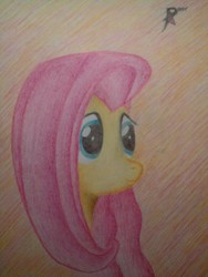 Size: 576x768 | Tagged: safe, artist:ponystarpony, fluttershy, pony, g4, bust, female, portrait, solo, traditional art