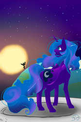 Size: 500x750 | Tagged: safe, artist:meshoealstar, princess luna, pony, g4, female, moon, planet, solo, stars, sun