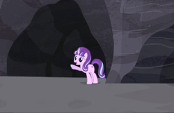 Size: 809x526 | Tagged: safe, screencap, starlight glimmer, pony, unicorn, g4, the cutie map, cave, cropped, cute, female, glimmerbetes, happy, looking at you, mare, open mouth, s5 starlight, smiling, solo focus, when she smiles, zoom