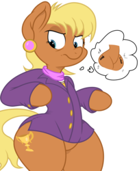 Size: 4051x5000 | Tagged: safe, artist:kooner-cz, artist:purple-yoshi-draws, ms. harshwhinny, earth pony, pony, semi-anthro, g4, absurd resolution, angry, bipedal, bottom heavy, curvy, female, frown, hourglass figure, mare, monochrome, simple background, solo, transparent background, unamused, vector, wide hips