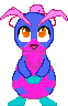 Size: 62x96 | Tagged: safe, artist:pencils, oc, oc only, oc:arli, bushwoolie, comic:anon's pie adventure, animated, bouncing, bow, chest fluff, comic, gif, hair bow, looking up, pixel art, simple background, solo, sprite, transparent background