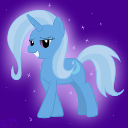 Size: 1000x1000 | Tagged: safe, artist:spiralosity, trixie, pony, unicorn, g4, female, grin, mare, smiling, solo, sparkles