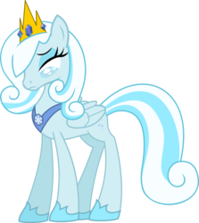 Size: 2900x3258 | Tagged: safe, artist:ispincharles, oc, oc only, oc:snowdrop, pegasus, pony, crown, female, jewelry, mare, older snowdrop, pegasus oc, princess snowdrop, regalia, simple background, solo, transparent background, vector, wings