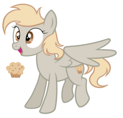 Size: 1800x1728 | Tagged: safe, artist:thecheeseburger, derpy hooves, oc, oc only, oc:bubbles, pegasus, pony, g4, alternate universe, female, mare, simple background, solo, transparent background