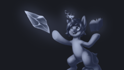 Size: 1920x1080 | Tagged: safe, artist:ligerstorm, oc, oc only, oc:cobalt tamper, pony, unicorn, book, happy, magic, solo