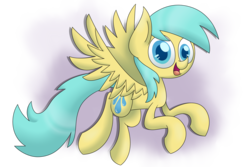 Size: 2743x1828 | Tagged: safe, artist:supercoco142, sunshower raindrops, pony, g4, female, open mouth, simple background, solo, spread wings, transparent background