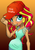 Size: 709x1000 | Tagged: safe, artist:jacobsyndeo, artist:lockhe4rt, color edit, derpibooru exclusive, edit, sunset shimmer, human, equestria girls, g4, best human, cap, colored, eye clipping through hair, female, fiery shimmer, hat, humanized, solo, teenager, waifu