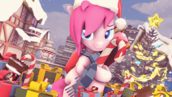 Size: 1920x1080 | Tagged: safe, artist:d3athbox, oc, oc only, oc:savannah reed, oc:starlight starbright, oc:sugar doodle, 3d, candy, christmas, christmas tree, food, tree