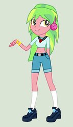 Size: 677x1181 | Tagged: safe, artist:eli-j-brony, lemon zest, equestria girls, g4, belly button, clothes, female, gem, midriff, short shirt, shorts, siren gem, solo