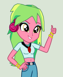 Size: 668x810 | Tagged: safe, artist:eli-j-brony, lemon zest, equestria girls, g4, belly button, clothes, female, gem, midriff, short shirt, shorts, siren gem, solo