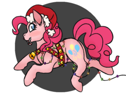 Size: 690x520 | Tagged: safe, artist:squidpops, pinkie pie, g4, christmas, female, simple background, solo, transparent background