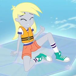 Size: 550x550 | Tagged: safe, screencap, derpy hooves, equestria girls, g4, my little pony equestria girls: legend of everfree, clothes, converse, cropped, female, shoes, sneakers, solo, thumbs up