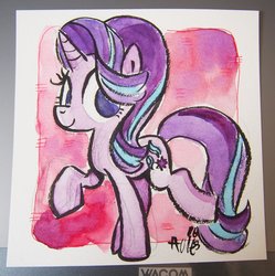 Size: 997x1000 | Tagged: safe, artist:agnesgarbowska, starlight glimmer, g4, female, solo, traditional art