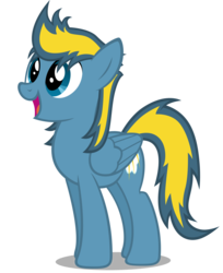 Size: 3000x3676 | Tagged: safe, artist:mrlolcats17, oc, oc only, oc:bolterdash, pegasus, pony, 2017 community collab, derpibooru community collaboration, high res, open mouth, simple background, smiling, solo, transparent background