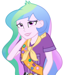 Size: 595x709 | Tagged: safe, princess celestia, principal celestia, equestria girls, g4, legend of everfree - bloopers, my little pony equestria girls: legend of everfree, .svg available, arm behind head, cute, cutelestia, embarrassed, female, simple background, solo, svg, transparent background, vector