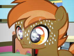 Size: 800x600 | Tagged: safe, artist:buttonsadventures, artist:buttonsplash, button mash, rarity, pony, g4, 1000 hours in gimp, blood, blushing, dream, eyes on the prize, fantasizing, male, nosebleed, rarimash, shine, shipping, straight, sweat, sweating profusely, trypophobia