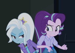 Size: 3288x2336 | Tagged: safe, artist:limedazzle, starlight glimmer, trixie, equestria girls, g4, alternate universe, cropped, duo, equestria girls-ified, high res, show accurate